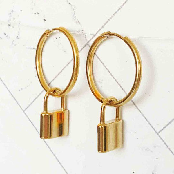 Lock Me Up Loop Earrings