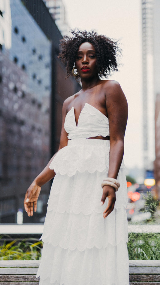 The Hampton's White Eyelet Maxi Dress